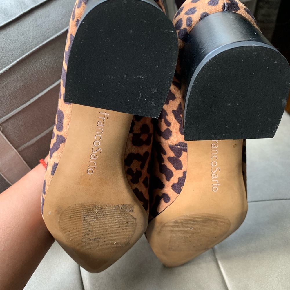 Franco Sarto Leopard Print Block Heel Pump - Picture 5 of 6